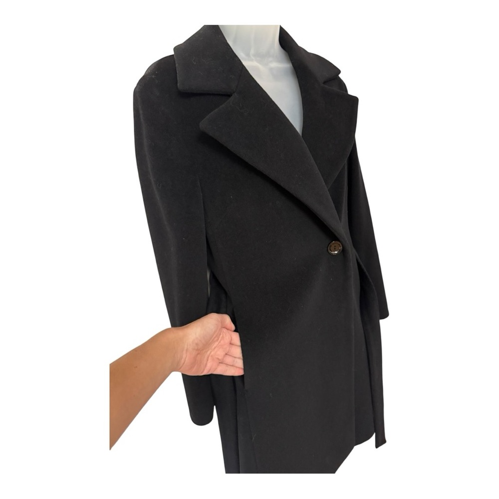 CINZIA ROCCA ICONS | Belted Fitted Wool & Cashmere Coat in Black, Size 4 - Picture 4 of 8
